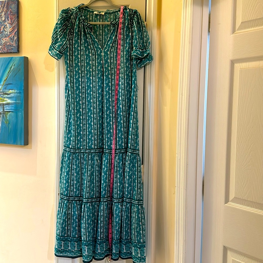 Chelsea & Violet long summer dress, short sleeves, v neck, size S